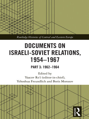 cover image of Documents on Israeli-Soviet Relations, 1954–1967, Part 3